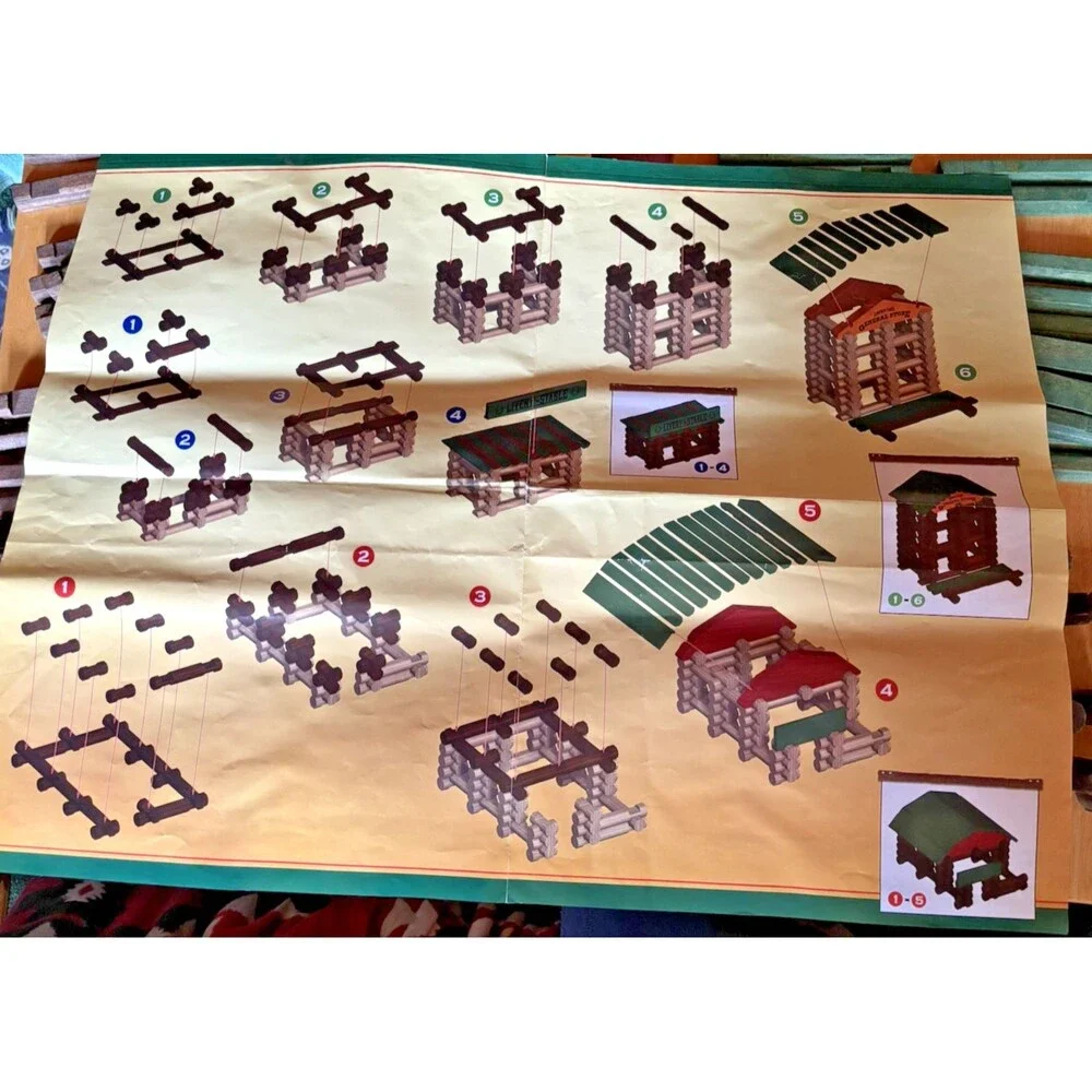 Hasbro The Original Lincoln Logs Boulder Creek Town 238 pc Solid Wood Log Cabin